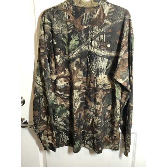 Duxbak Shirt Men Large Brown Camo Henley Outdoor Workwear Camp Hike Casual - Picture 4 of 9